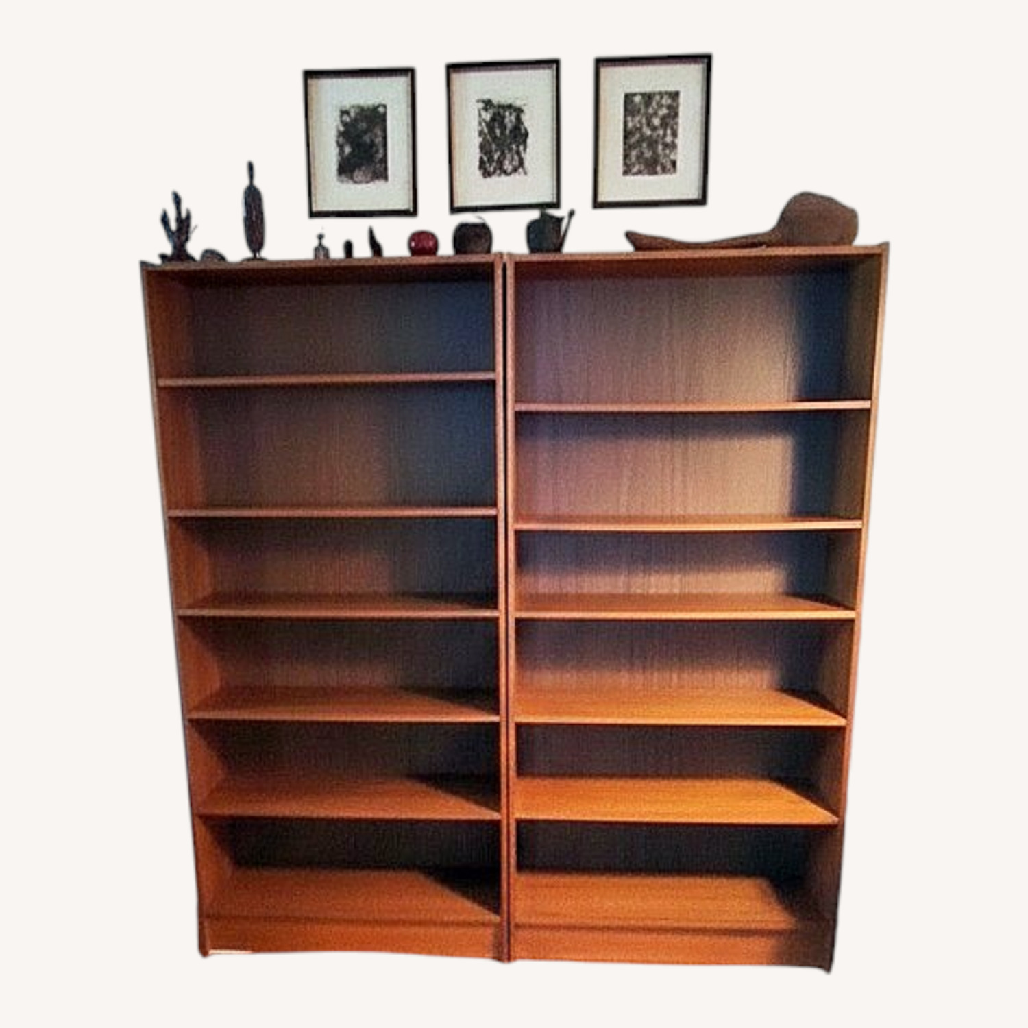 Vintage/Antique Light Brown Wood Bookcase - image-4