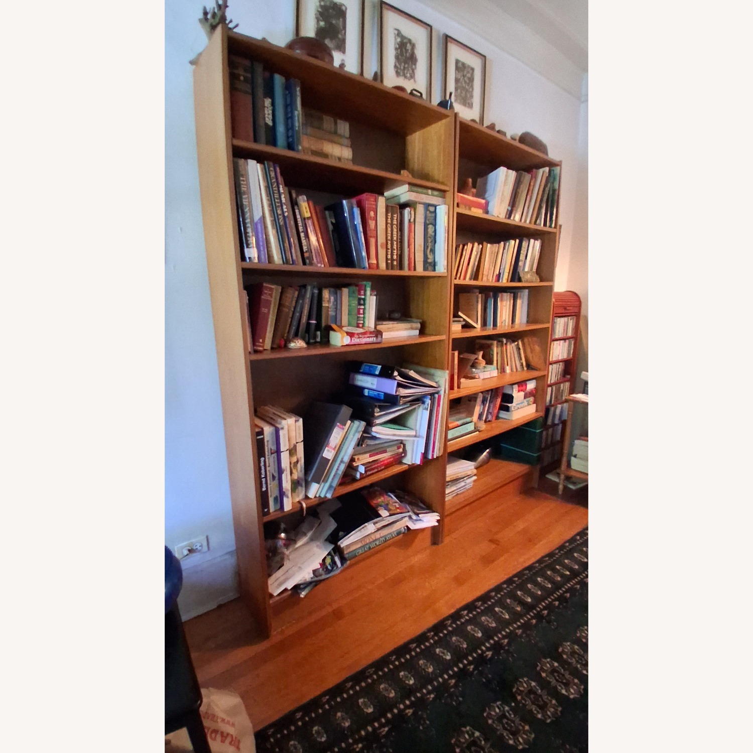 Vintage/Antique Light Brown Wood Bookcase - image-3