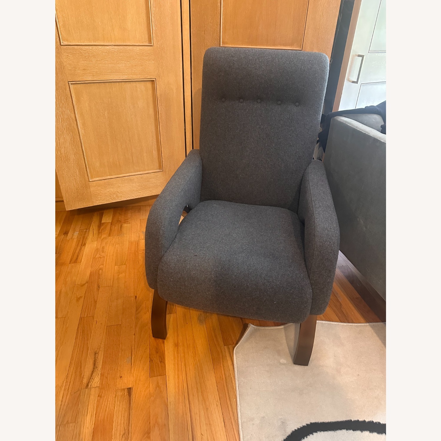 Dark Gray Upholstered Accent Chair - image-3