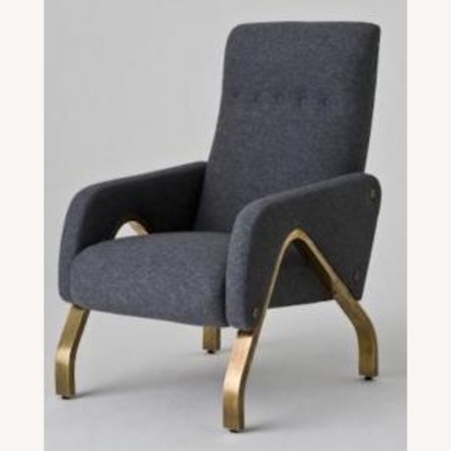 Dark Gray Upholstered Accent Chair - image-5