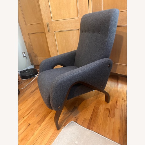 Used Dark Gray Upholstered Accent Chair for sale on AptDeco