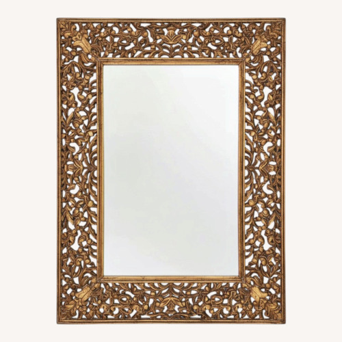 Used Hand Carved Indian Wood Mirror for sale on AptDeco