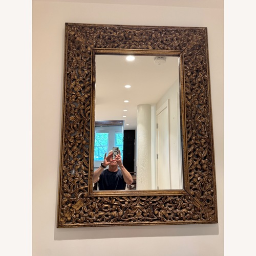 Used Hand Carved Indian Wood Mirror for sale on AptDeco