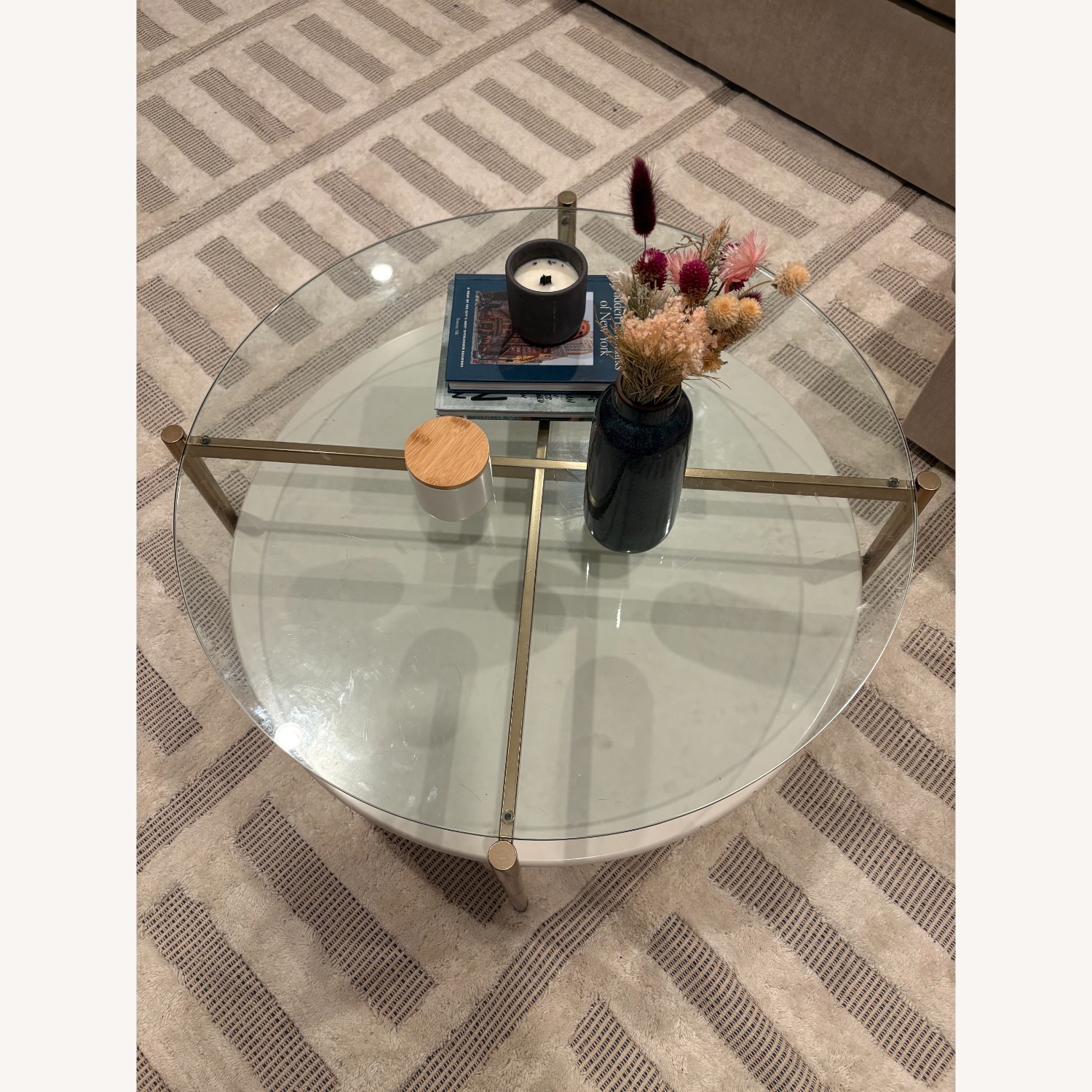 West Elm Art Display Round Coffee Table - image-1