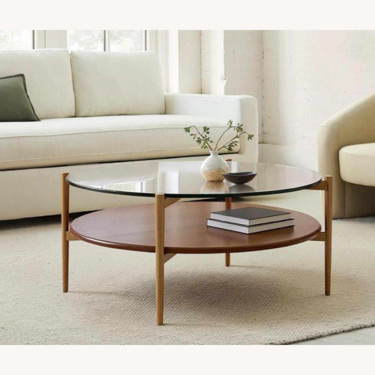 West Elm Art Display Round Coffee Table - image-5