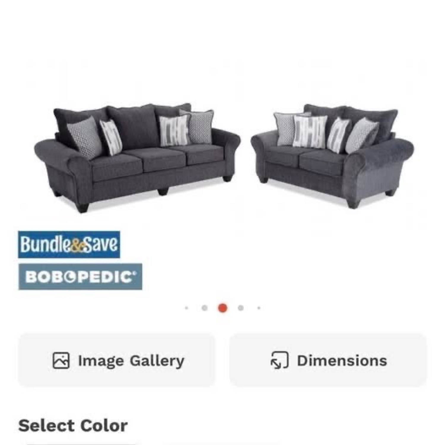 Everly Gray Couch 98" Wide, 3 Seater - image-2