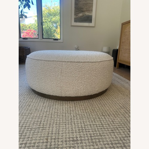 Used Four Hands Sinclair Large Round Ottoman for sale on AptDeco