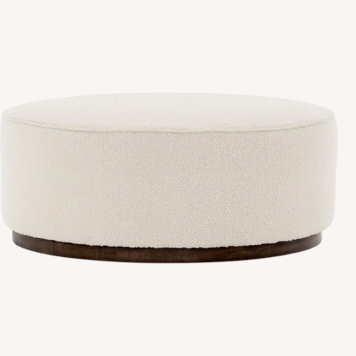 Used Four Hands Sinclair Large Round Ottoman for sale on AptDeco