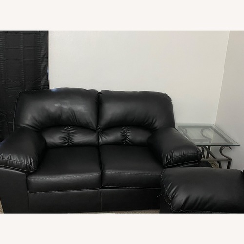 Used Black Leather 2 Seater Sofa for sale on AptDeco
