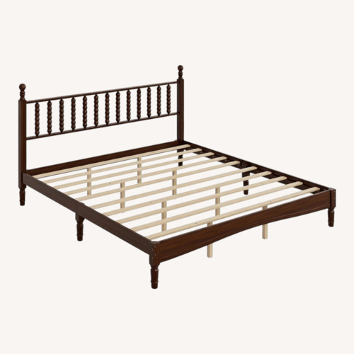 Used Alcott Hill Dark Brown Wood Full Bed for sale on AptDeco