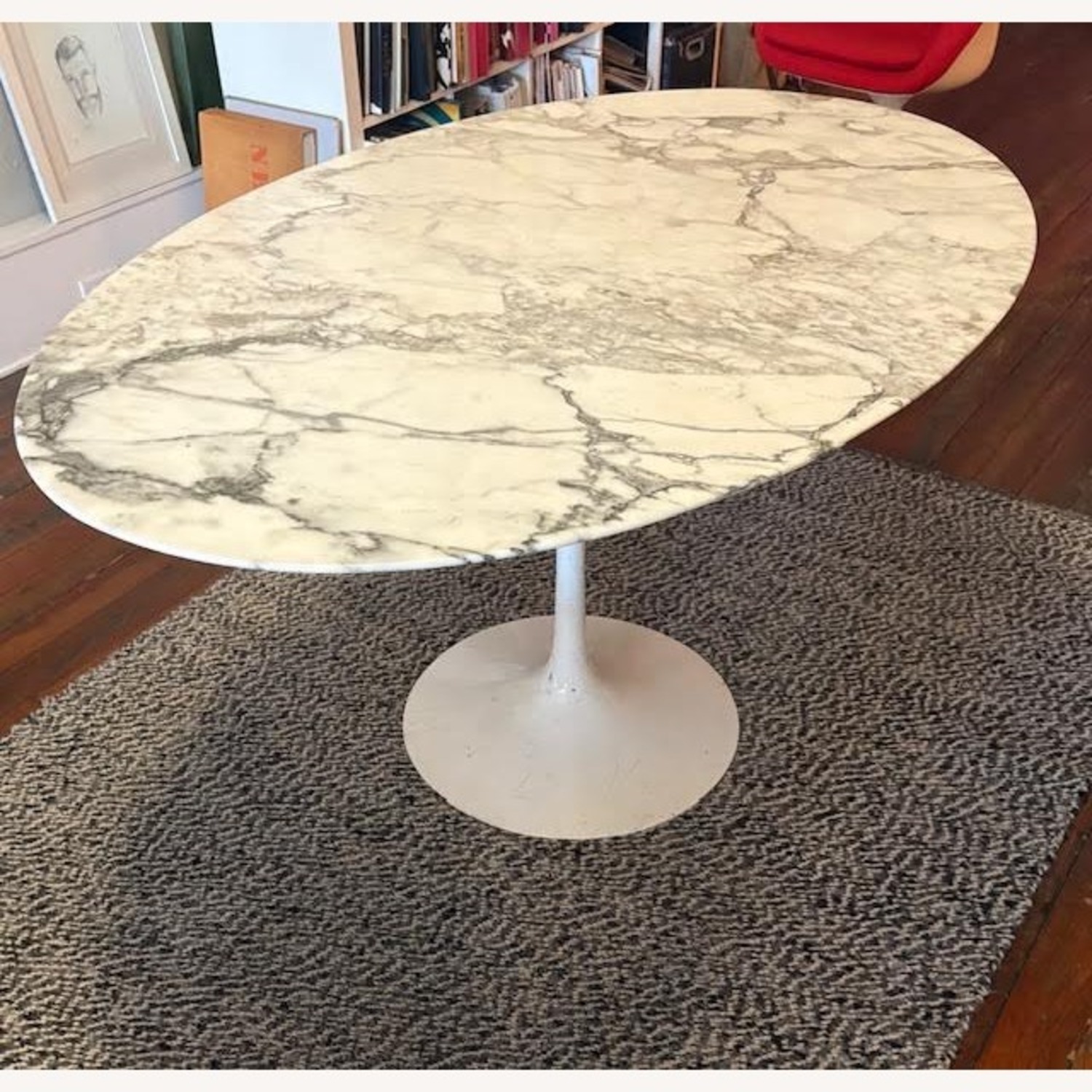 Knoll Saarinen White Marble Tulip Dining Table - image-2