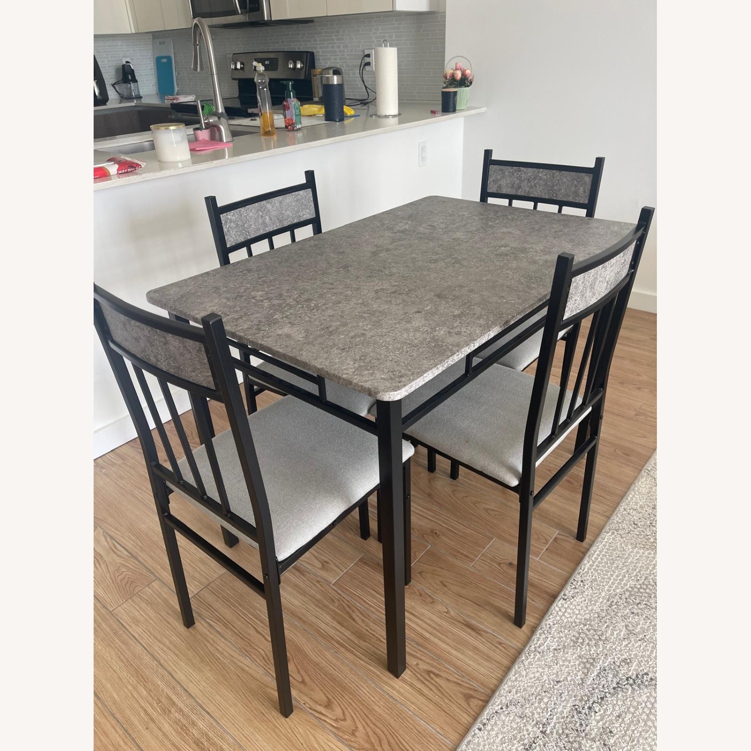 Dinning Table With 4 Padded Seat Chairs - image-2
