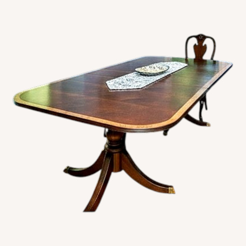 Used Ethan Allen Abbott Double Pedestal Dining Table for sale on AptDeco