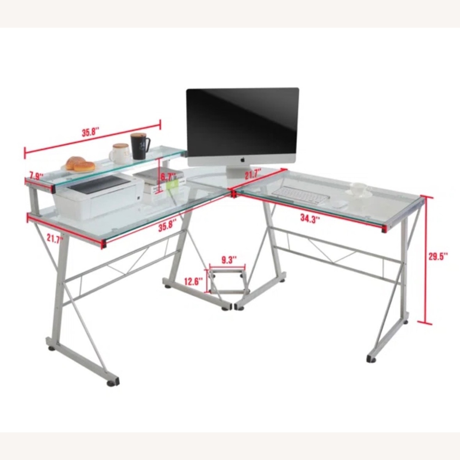 L-Shaped Glass Desk - image-10