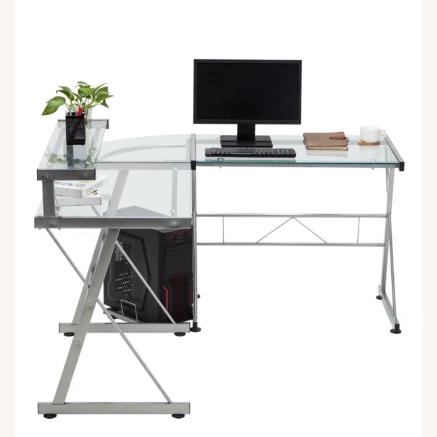 L-Shaped Glass Desk - image-12