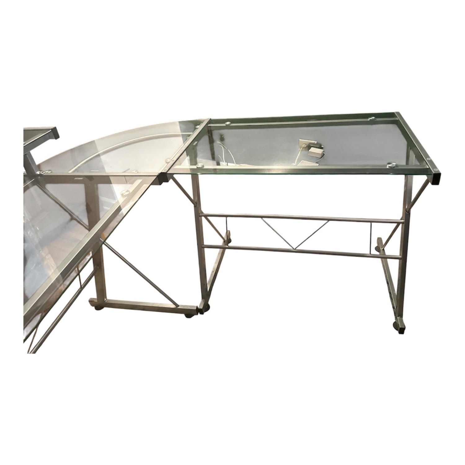 L-Shaped Glass Desk - image-4