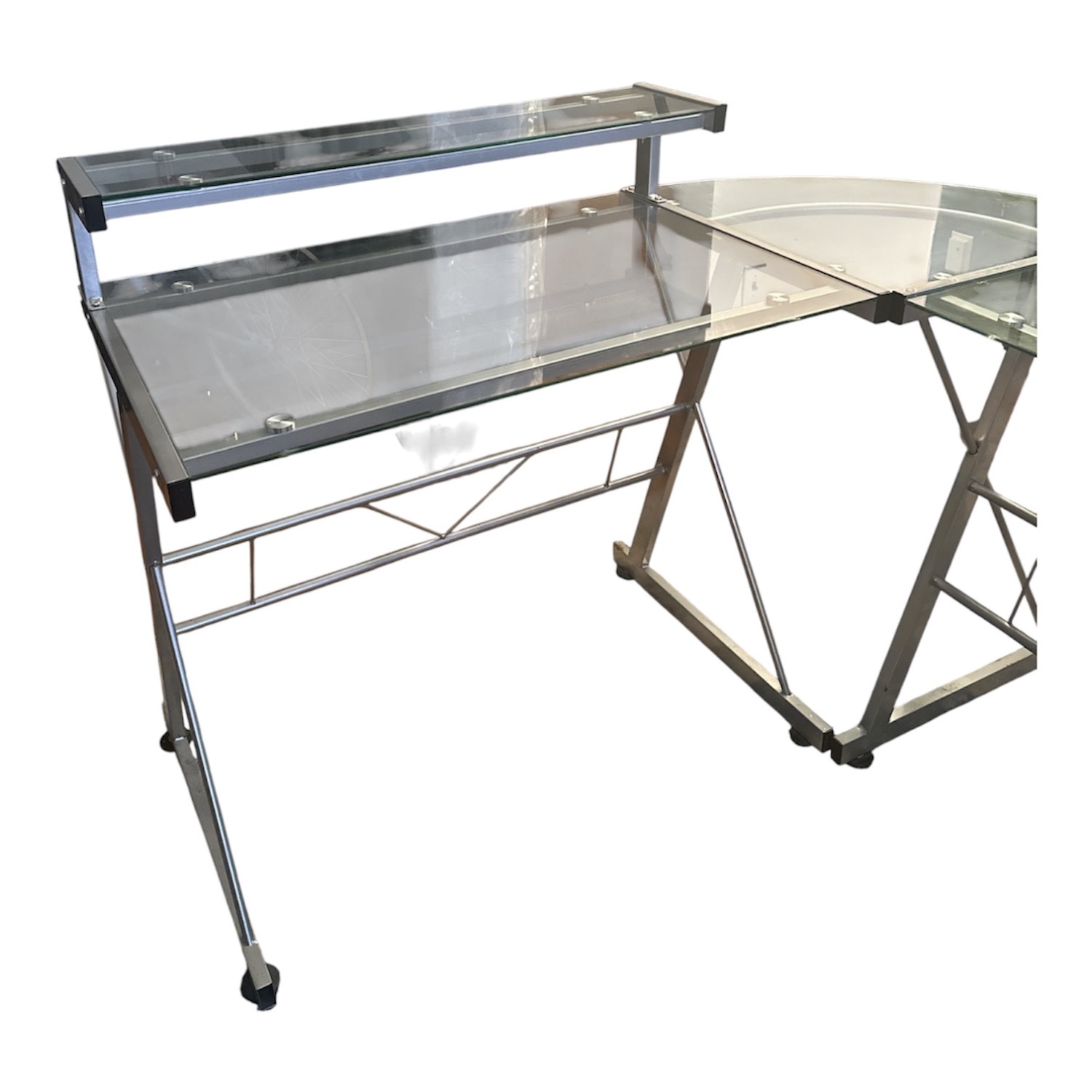 L-Shaped Glass Desk - image-2