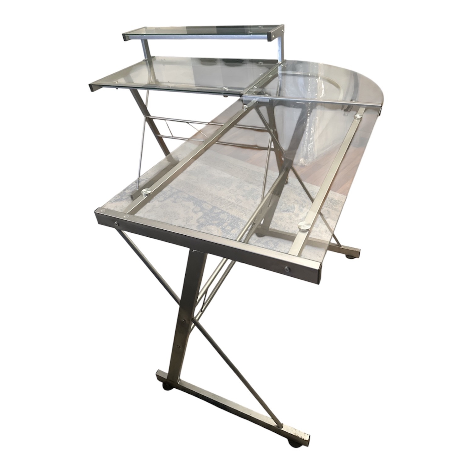 L-Shaped Glass Desk - image-6
