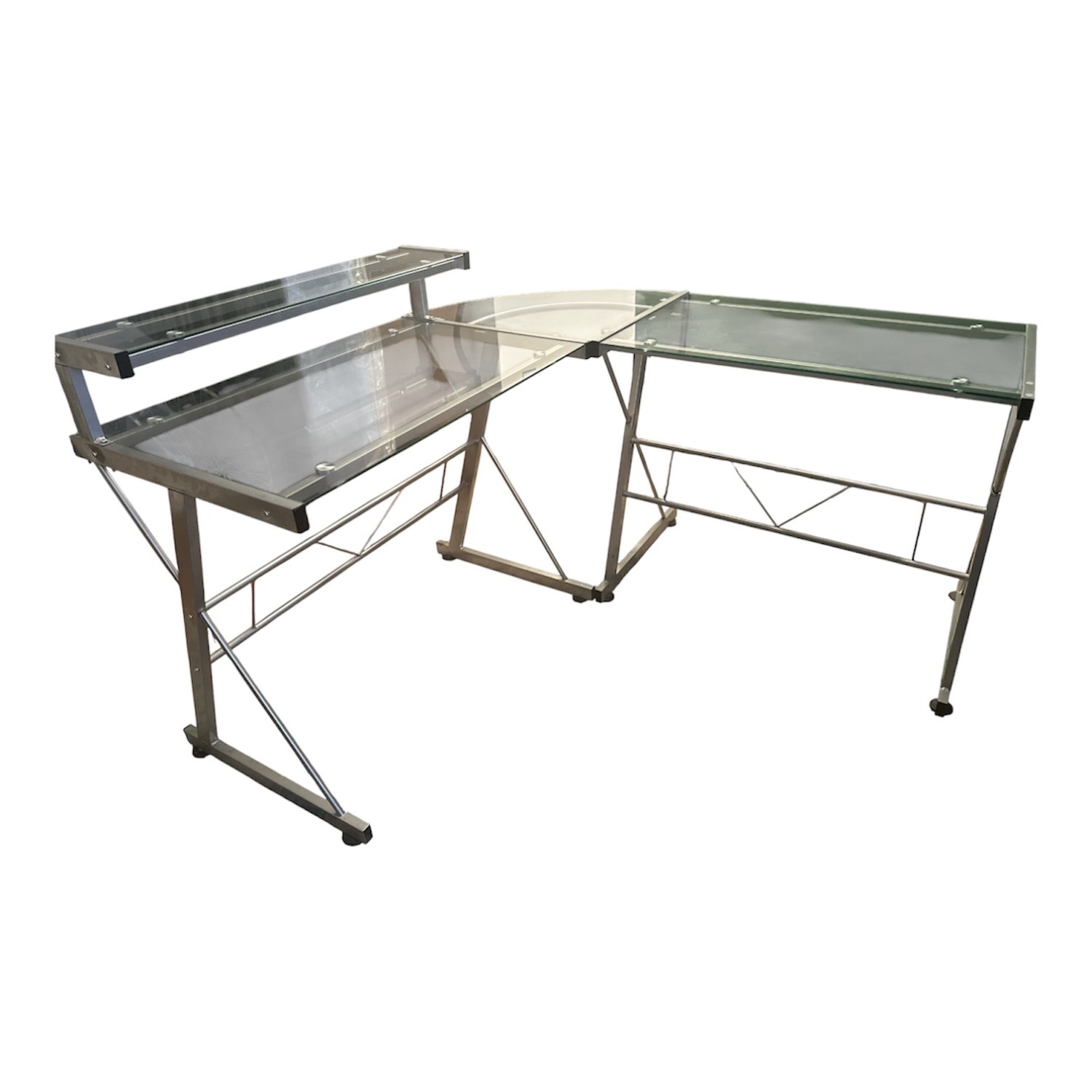 L-Shaped Glass Desk - image-3