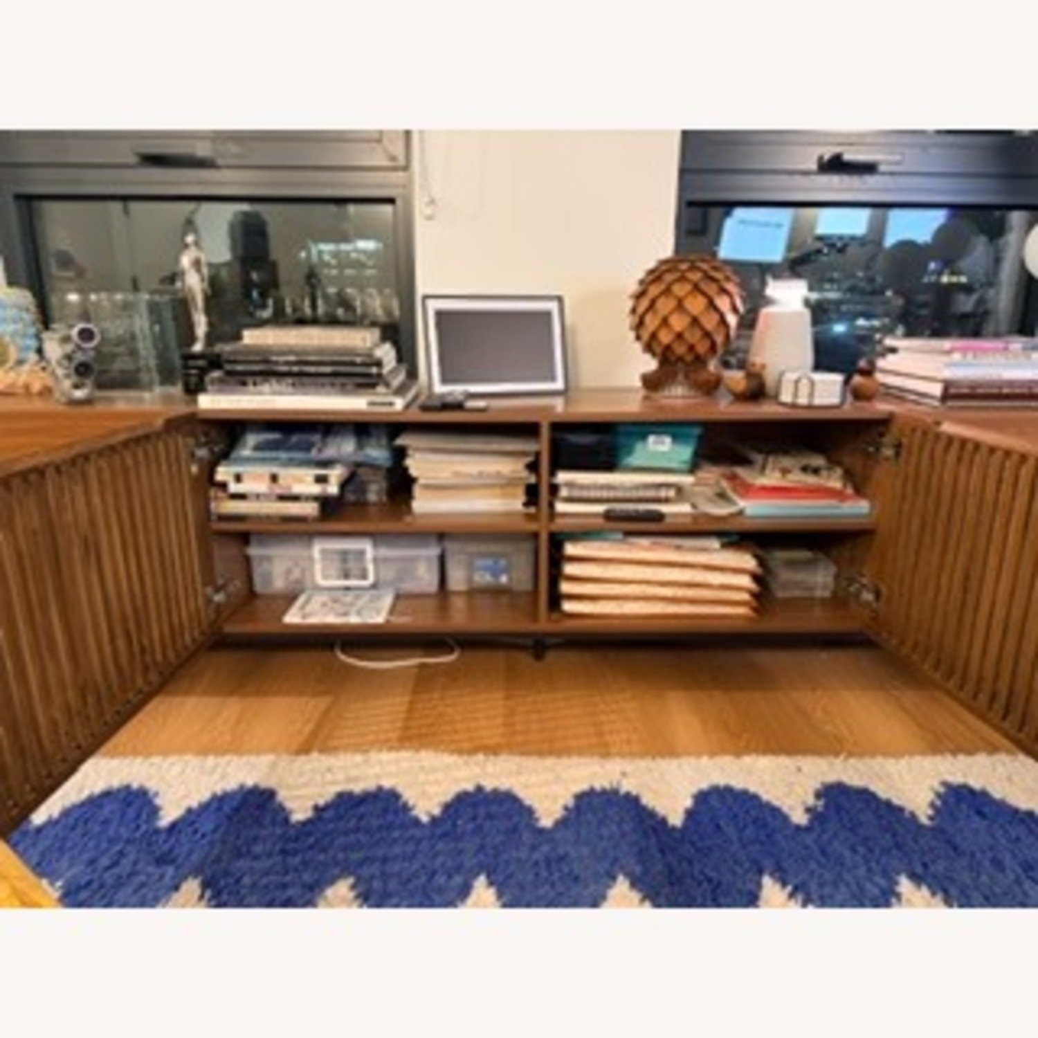 Mid-Century Modern TV Stand with Storage Cabinets - image-2