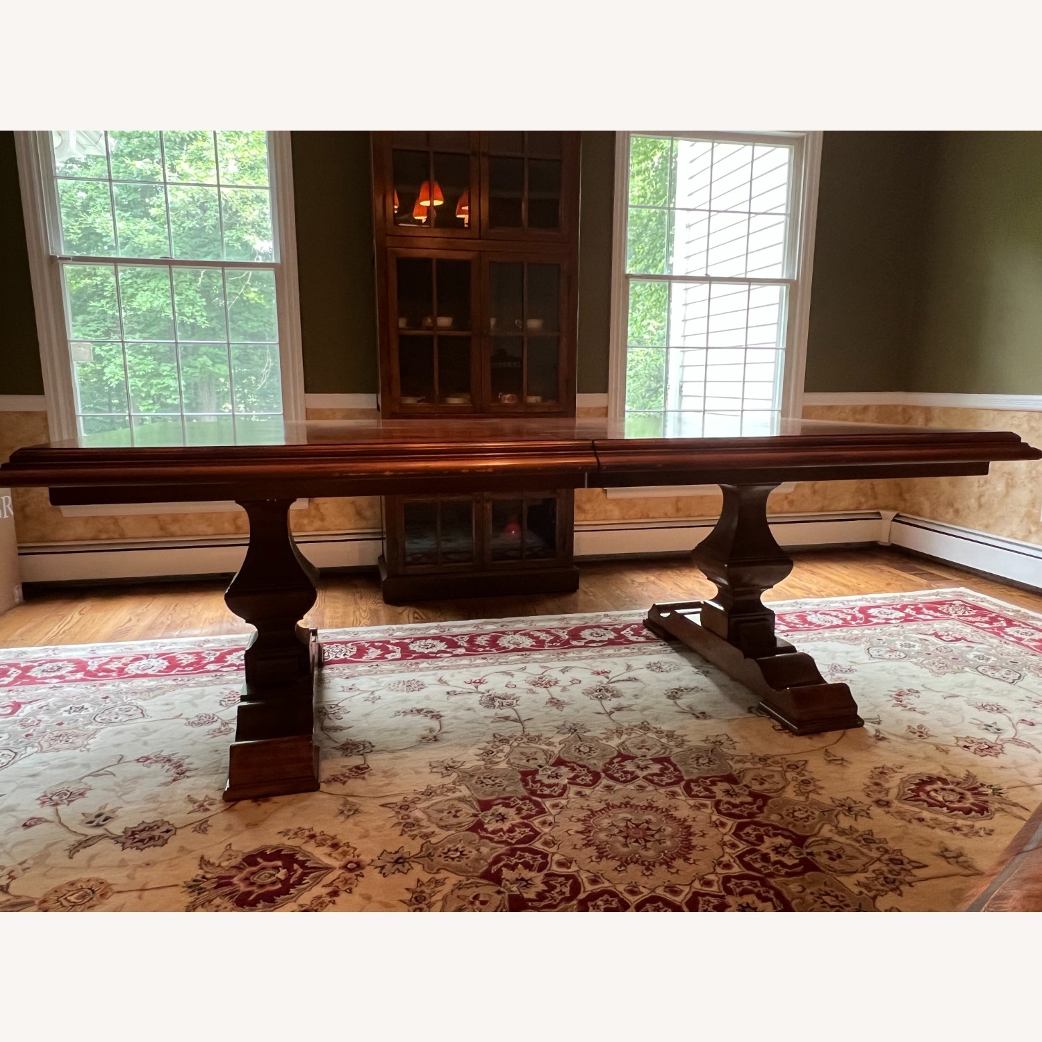 Dark Brown Wood Dining Table - image-1