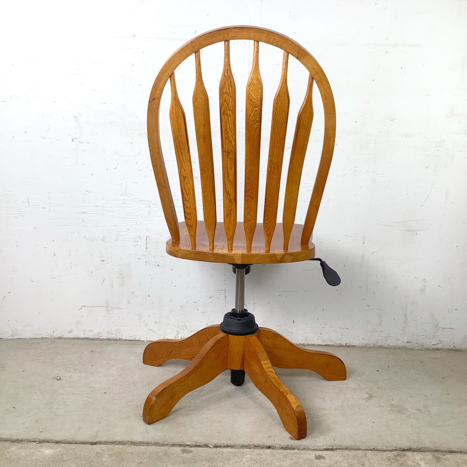 Vintage Scandinavian Modern Teak Swivel Desk Chair - image-9