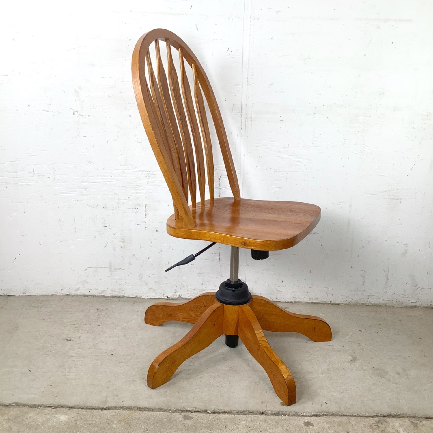 Vintage Scandinavian Modern Teak Swivel Desk Chair - image-11