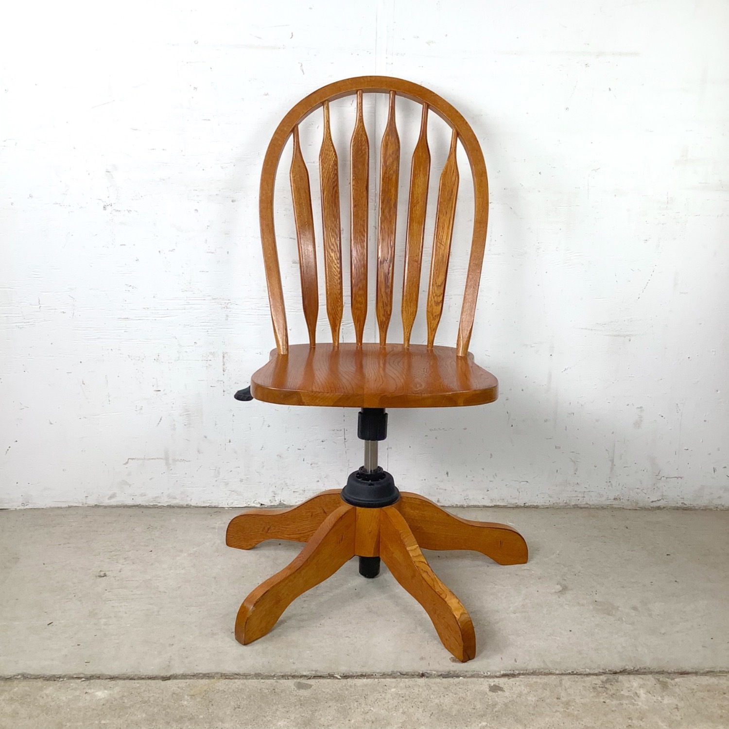 Vintage Scandinavian Modern Teak Swivel Desk Chair - image-2