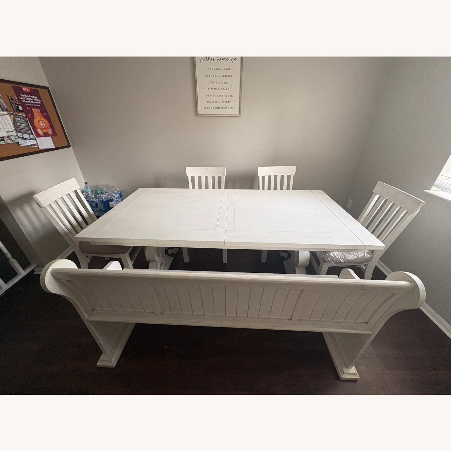 White Wooden Dining Set - Extendable Table - image-2