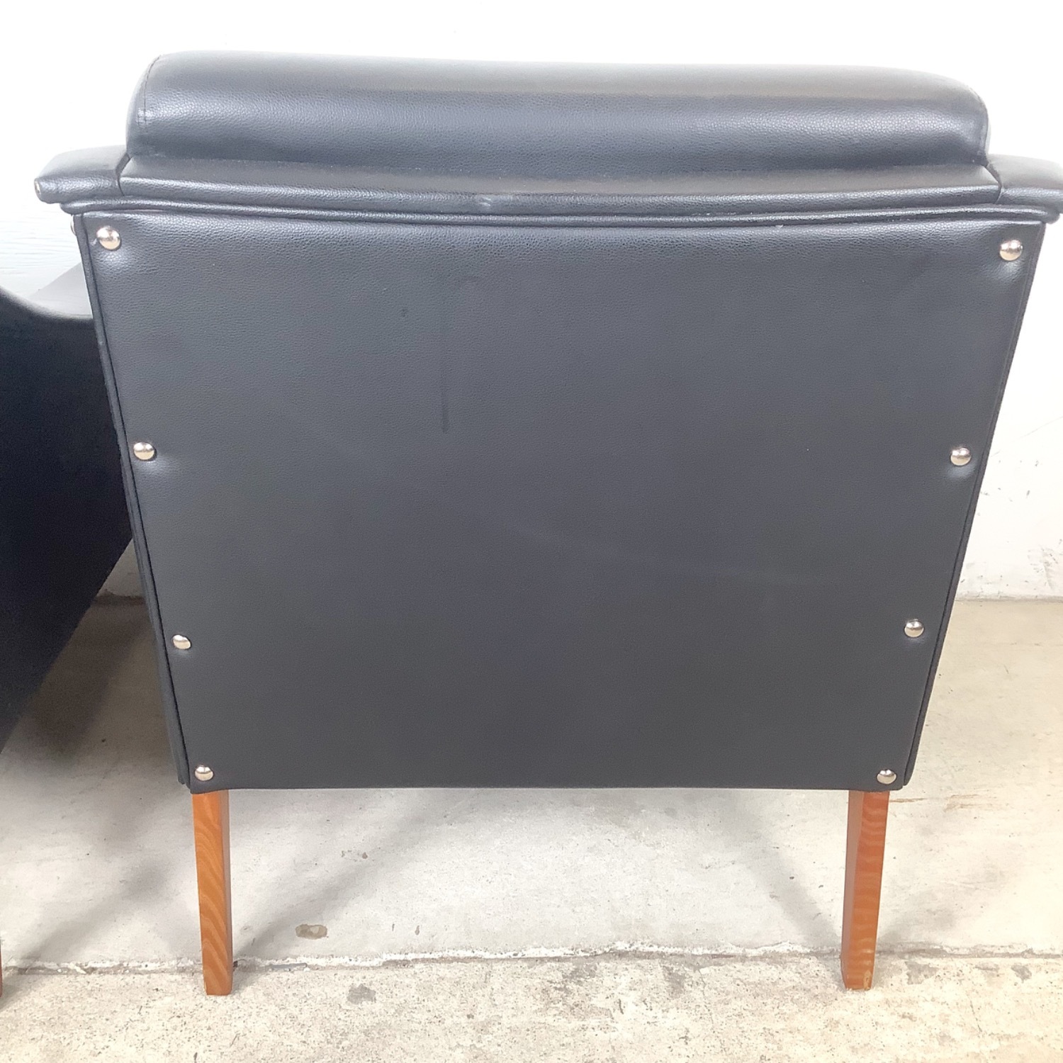 Pair Black Leather Armchairs after Gio Ponti - image-21