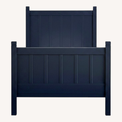 Used Pottery Barn Kids Camp Blue Wood Twin Bed for sale on AptDeco