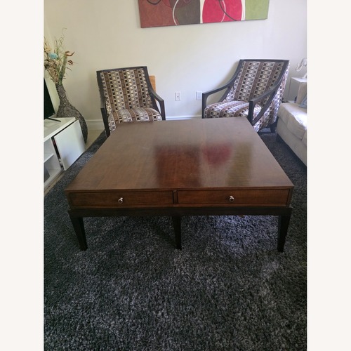 Used Bernhardt Furniture Dark Brown Wood Coffee Table for sale on AptDeco