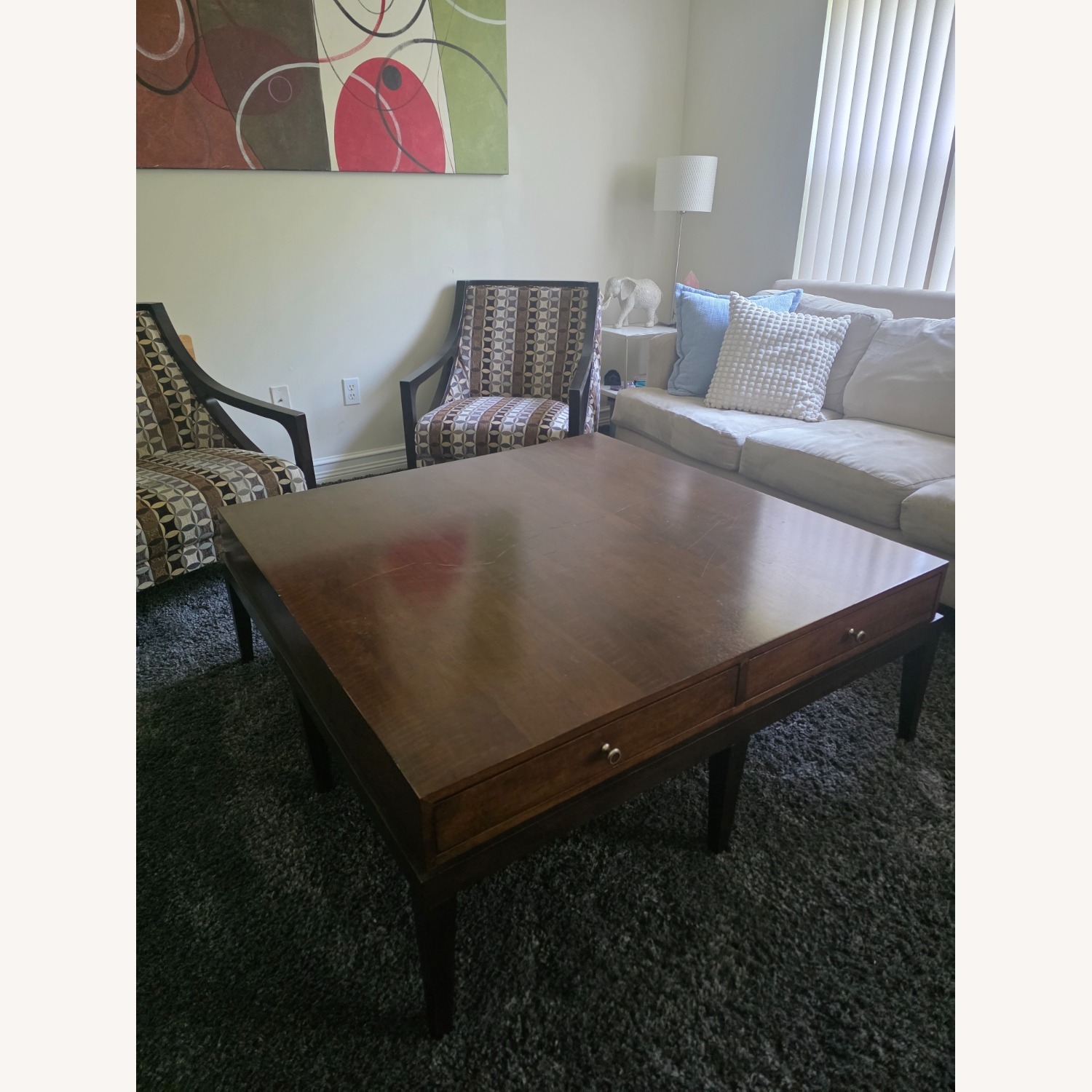 Bernhardt Furniture Dark Brown Wood Coffee Table - image-3