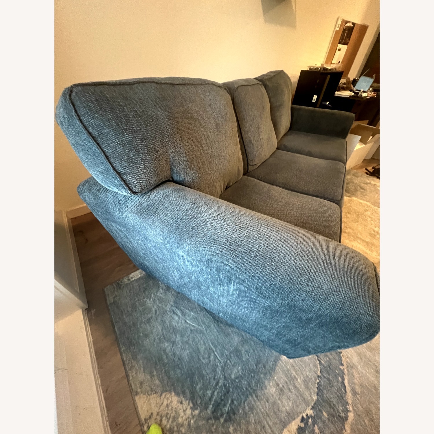 Rooms To Go Lennon Blue Fabric 3+ Seater Sofa - image-6
