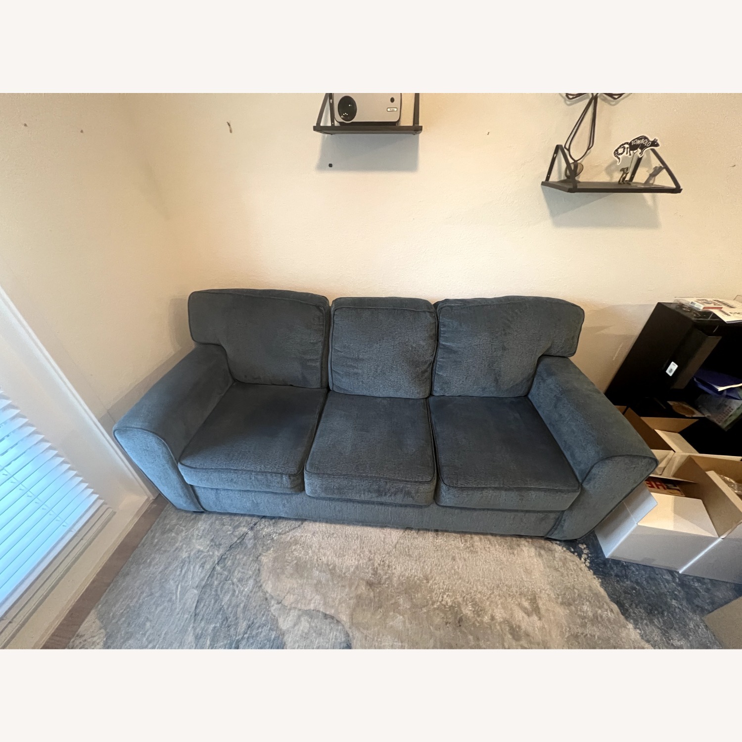 Rooms To Go Lennon Blue Fabric 3+ Seater Sofa - image-2
