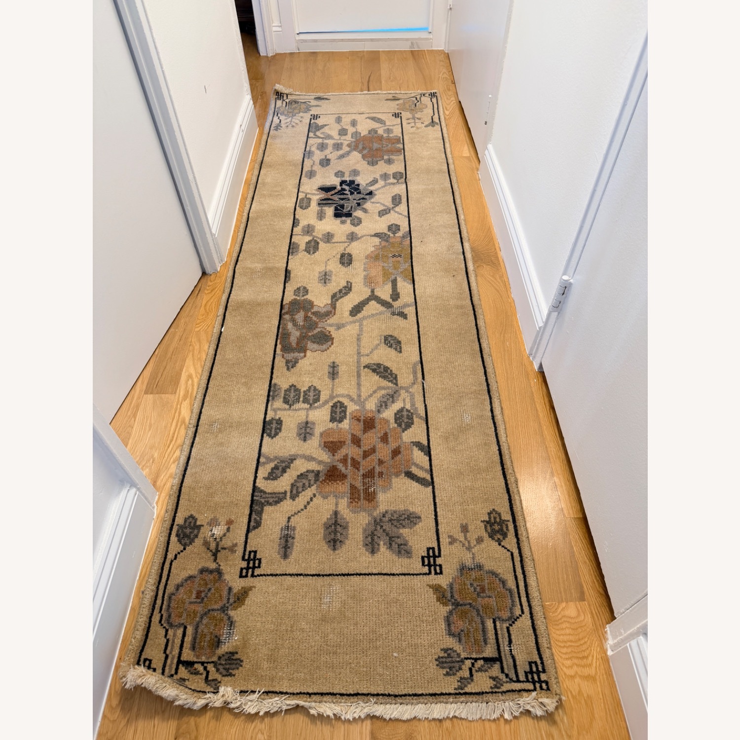 CB2 Fiora Hand-Knotted Light Brown New Zealand Wool Runner Rug 2.5'x8' - image-5