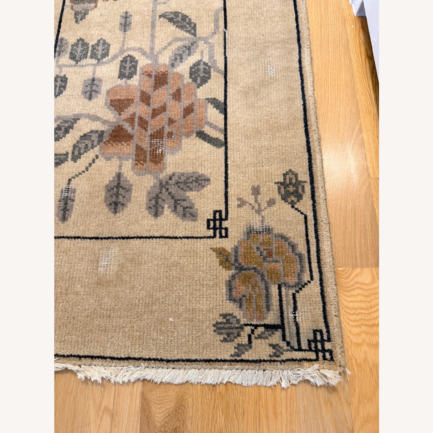 CB2 Fiora Hand-Knotted Light Brown New Zealand Wool Runner Rug 2.5'x8' - image-7