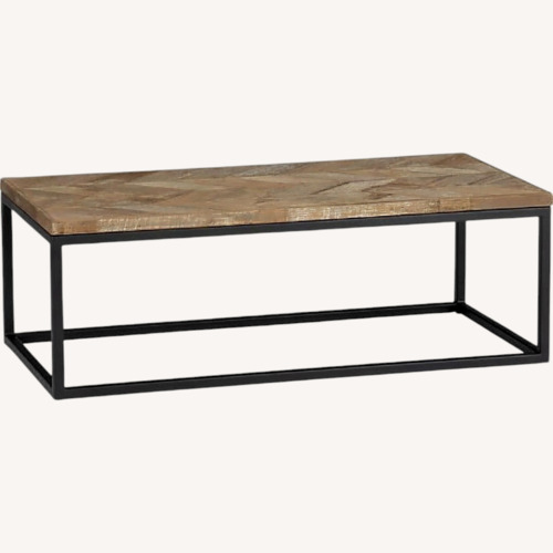 Used Crate & Barrel Dixon Herringbone Wood Coffee Table for sale on AptDeco
