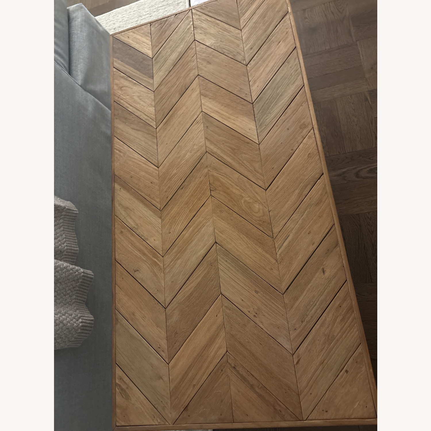 Crate & Barrel Dixon Herringbone Wood Coffee Table - image-4