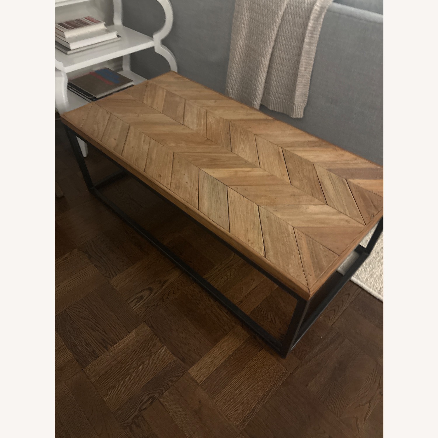 Crate & Barrel Dixon Herringbone Wood Coffee Table - image-1