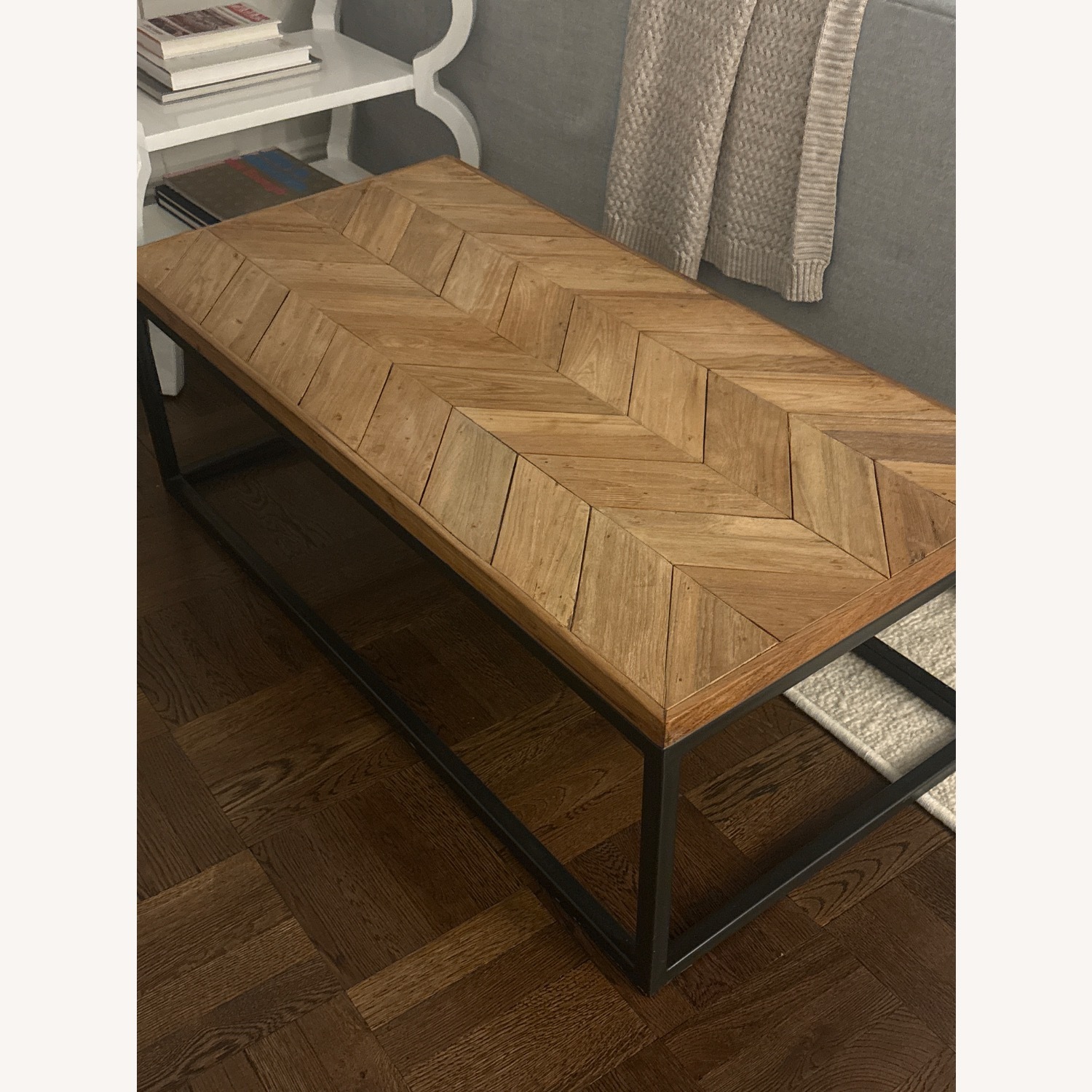 Crate & Barrel Dixon Herringbone Wood Coffee Table - image-2