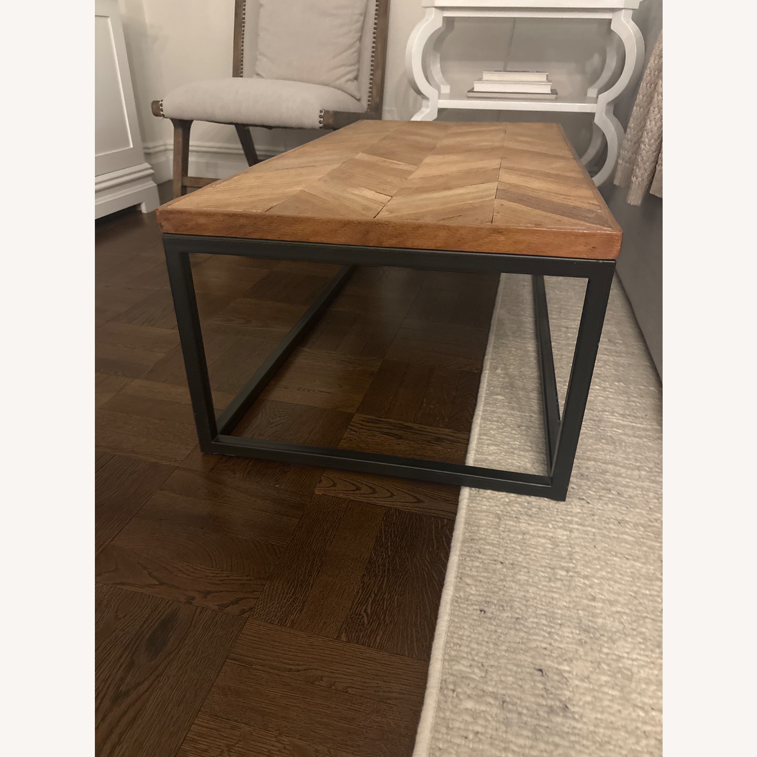 Crate & Barrel Dixon Herringbone Wood Coffee Table - image-3