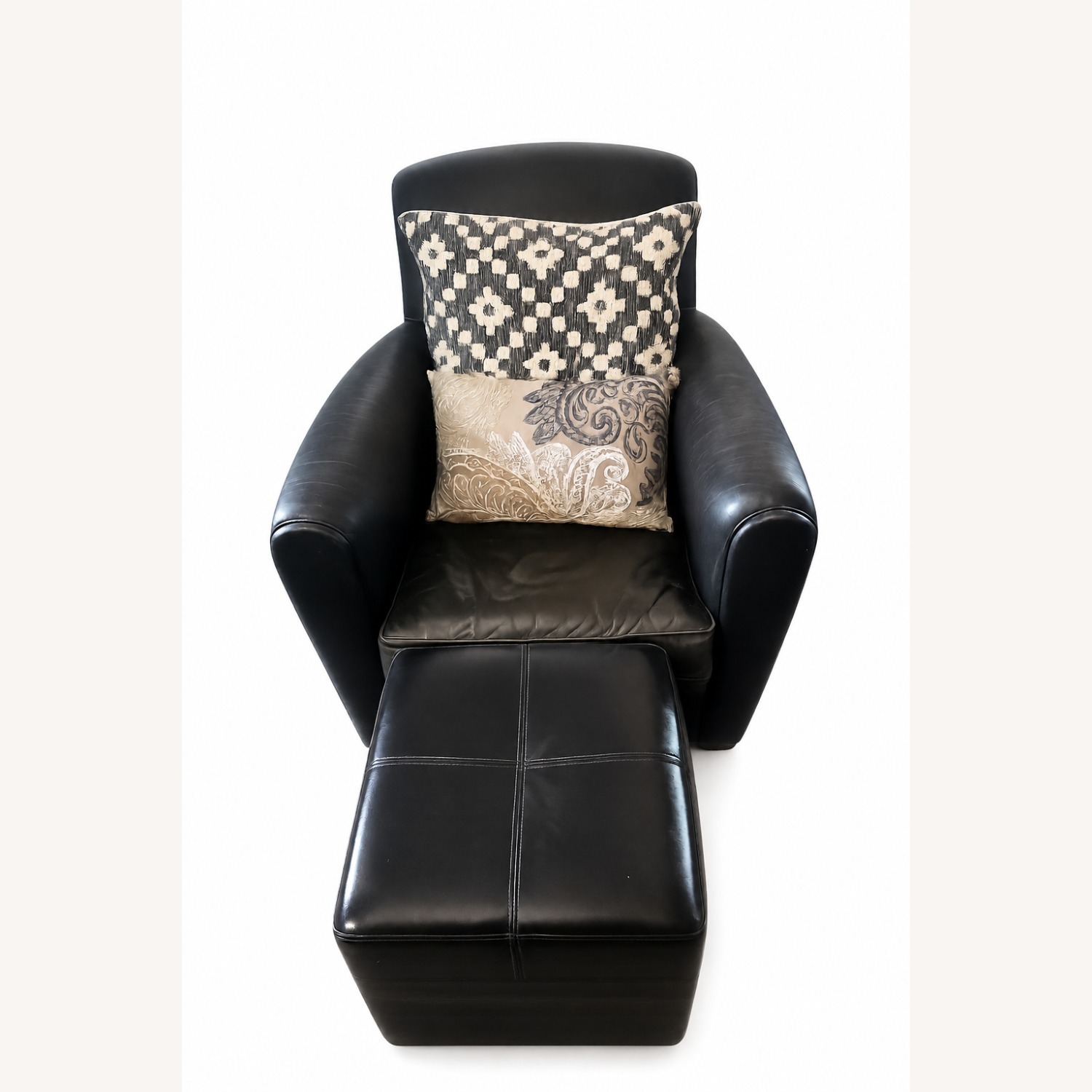 Dark Brown Leather Accent Chairs - image-1