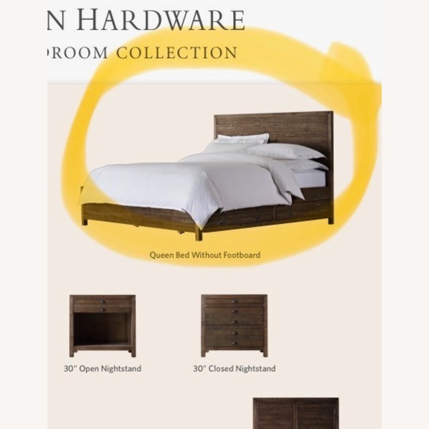 Restoration Hardware Printmakers Queen Bed - image-3