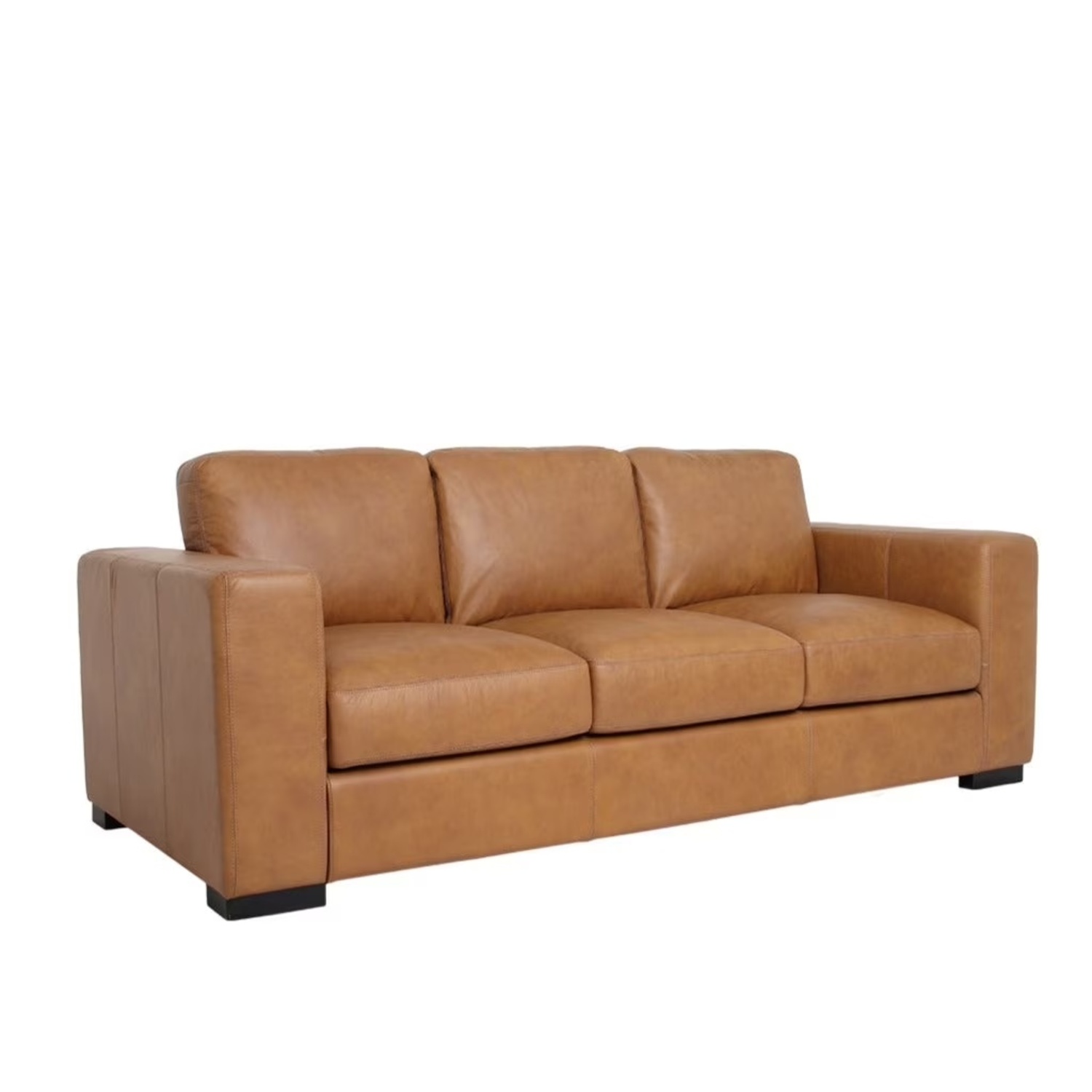 Light Brown Faux Leather 3+ Seater Sofa - image-4