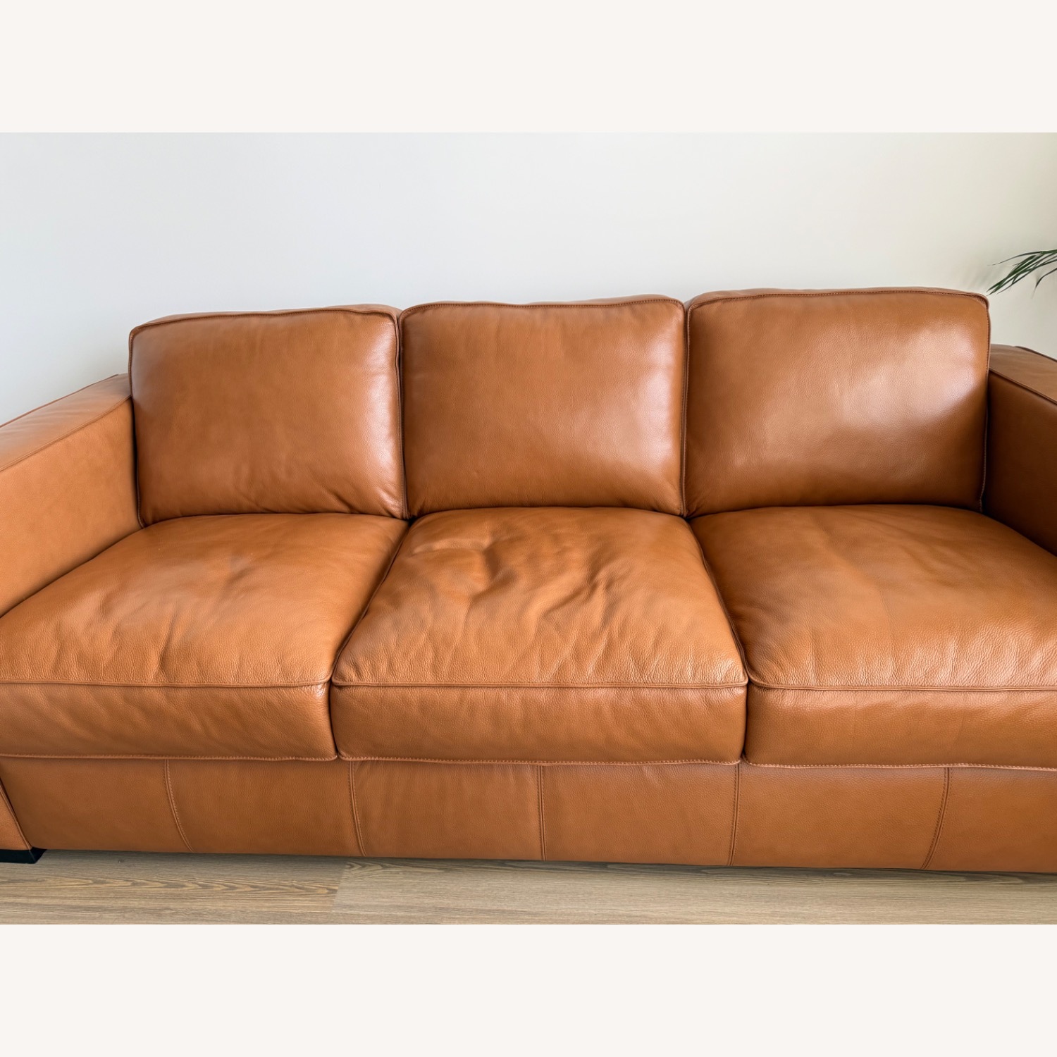 Light Brown Faux Leather 3+ Seater Sofa - image-1