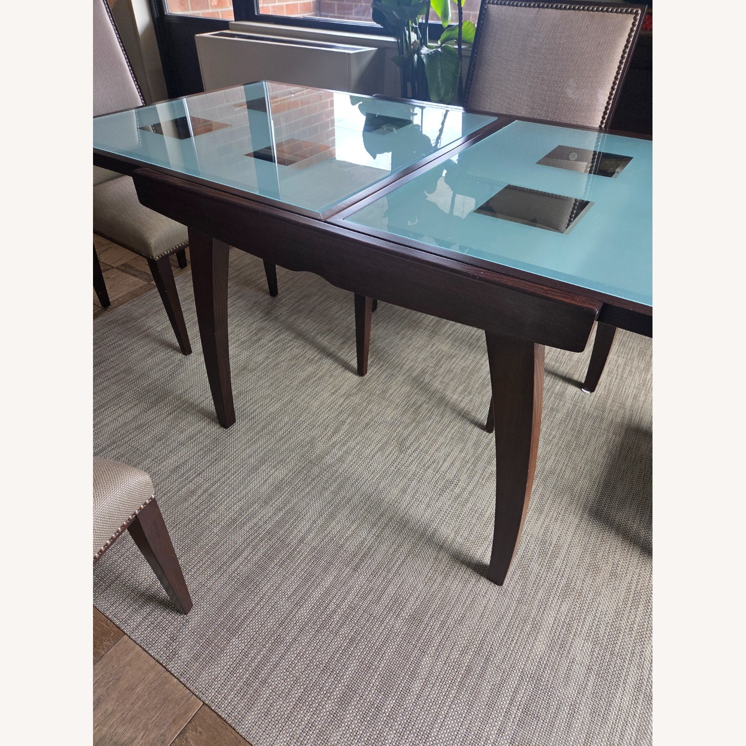 Calligaris Dark Brown Glass Dining Table - image-2