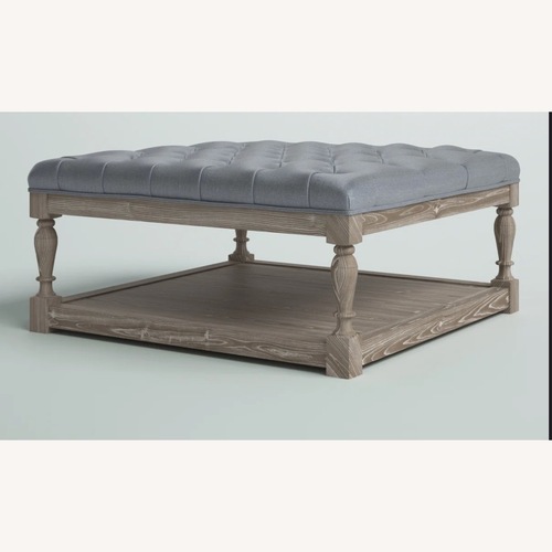 Used 36x36 Tufted Light Gray Wood Coffee Table for sale on AptDeco