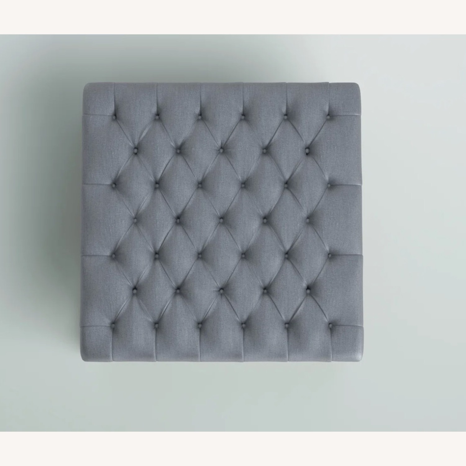 36x36 Tufted Light Gray Wood Coffee Table - image-3