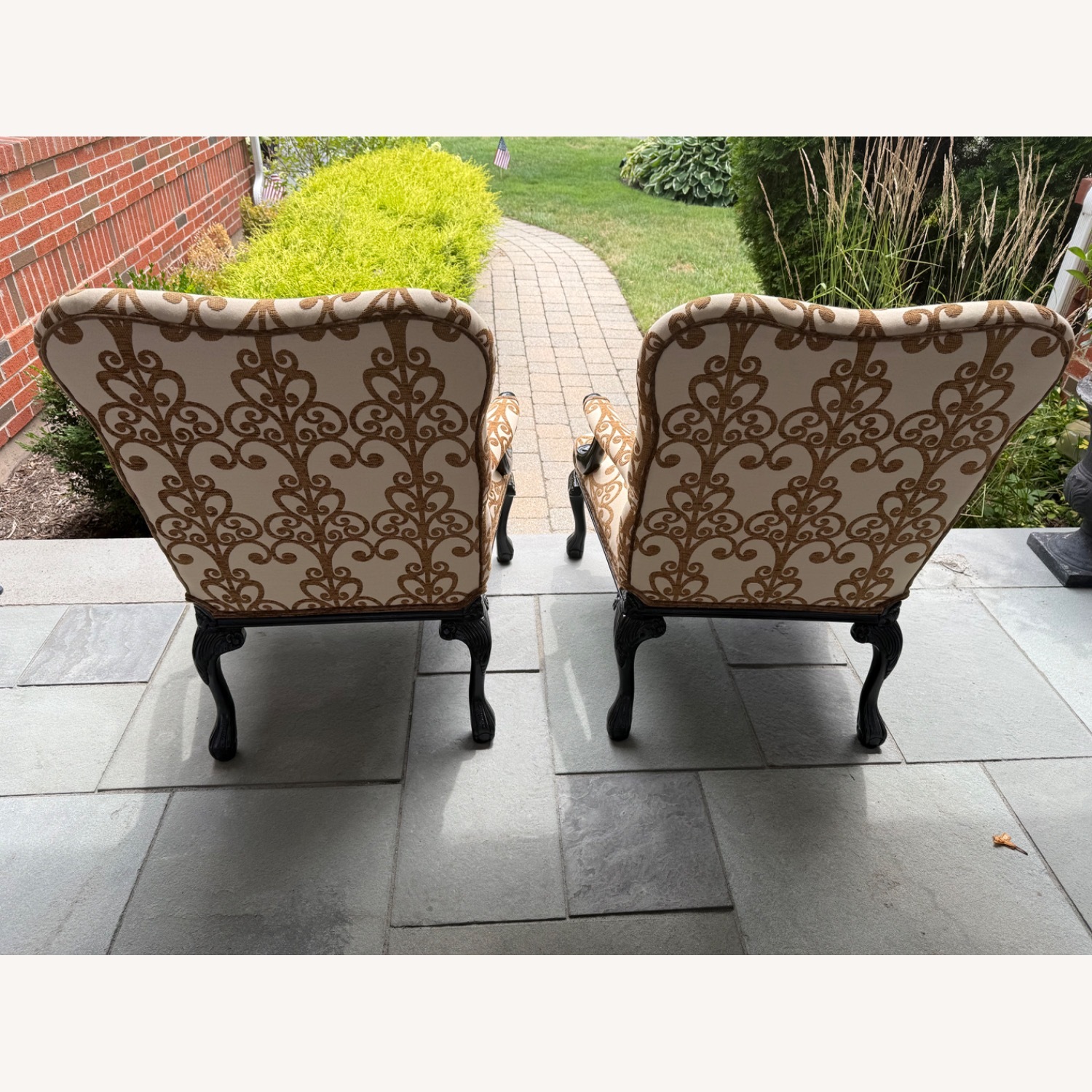Traditional Chippendale-style Library Armchairs - image-2